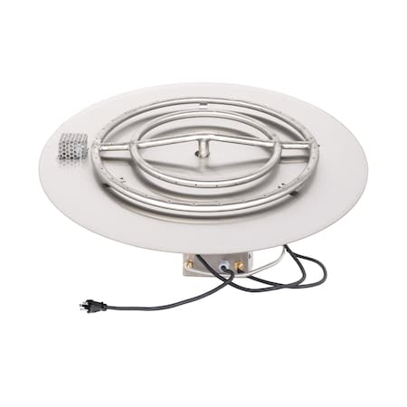 The Outdoor Plus 18 Round Flat Pan & 12 Round Stainless Steel Burner, Spark Ignition with Flame Sense, Natural Gas OPT-110018BPFSEN-NG